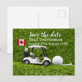 Golf Save the date Golf Tournament Canada Flag Aankondigingskaart (Voorkant / Achterkant)