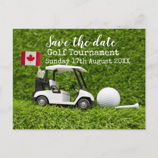 Golf Save the date Golf Tournament Canada Flag Aankondigingskaart (Voorkant)