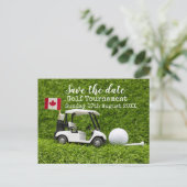 Golf Save the date Golf Tournament Canada Flag Aankondigingskaart (Staand voorkant)