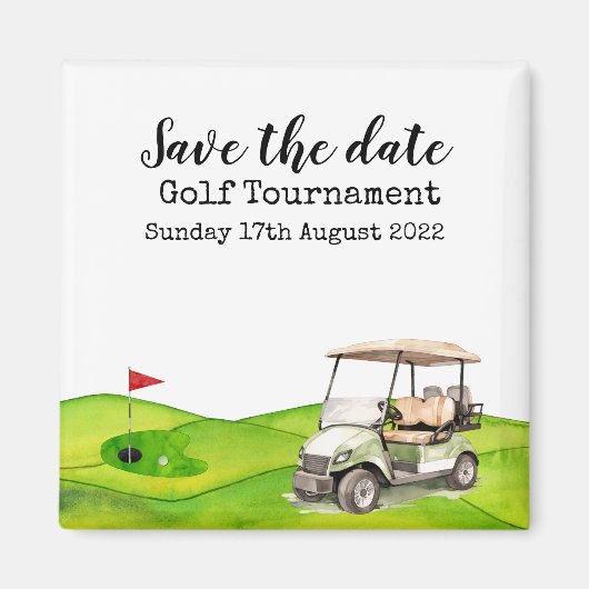 Golf Save the date Golf Tournament golfer Magnet (Voorkant)
