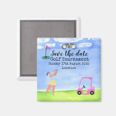 Golf Save the date Golf Tournament golfer Magnet (Voorkant / Achterkant)