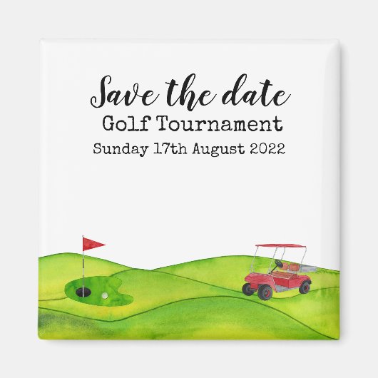 Golf Save the date Golf Tournament golfer Magnet (Voorkant)