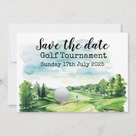 Golf Save the date Golf Tournament Kaart (Voorkant)