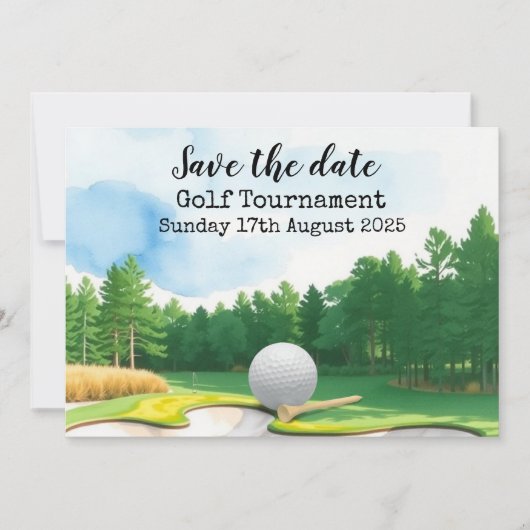 Golf Save the date Golf Tournament Kaart (Voorkant)