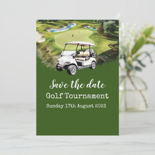 Golf Save the date Golf Tournament Kaart (Staand voorkant)