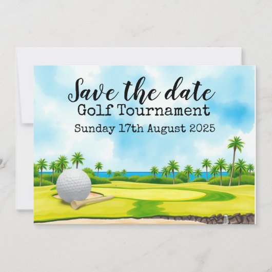 Golf Save the date Golf Tournament Kaart (Voorkant)
