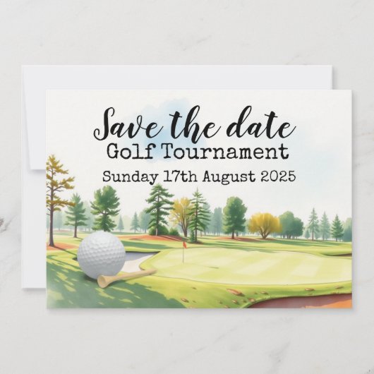 Golf Save the date Golf Tournament Kaart (Voorkant)