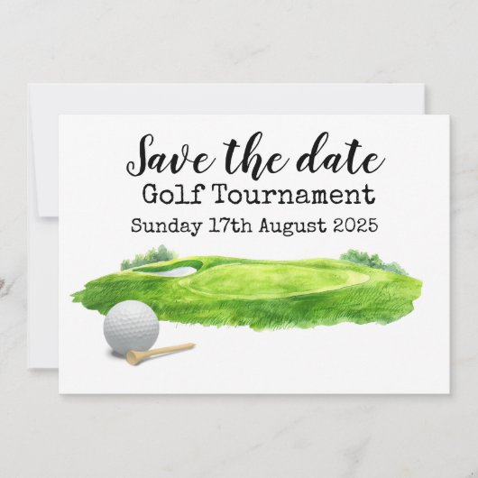 Golf Save the date Golf Tournament Kaart (Voorkant)