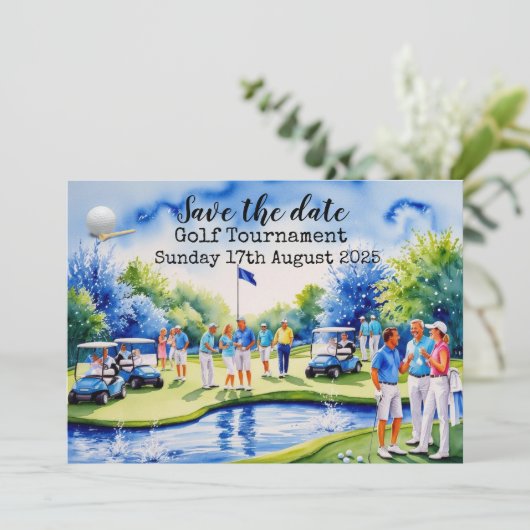 Golf Save the date Golf Tournament Kaart (Staand voorkant)