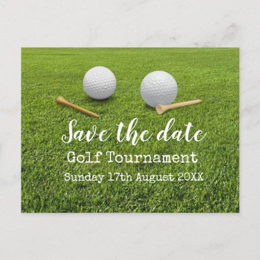 Golf Save the date Golf Tournament on green Aankondigingskaart (Voorkant)