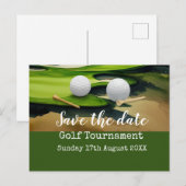 Golf Save the date Golf Tournament on green Aankondigingskaart (Voorkant / Achterkant)