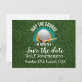 Golf Save the date Golf Tournament on green Aankondigingskaart (Voorkant / Achterkant)
