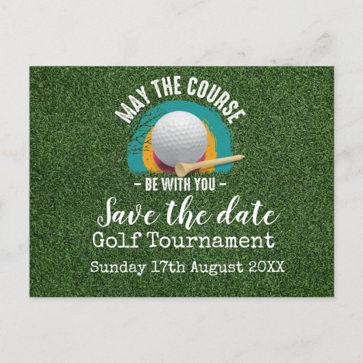 Golf Save the date Golf Tournament on green Aankondigingskaart (Voorkant)