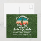 Golf Save the date Golf Tournament on green Aankondigingskaart (Voorkant / Achterkant)