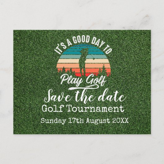 Golf Save the date Golf Tournament on green Aankondigingskaart (Voorkant)