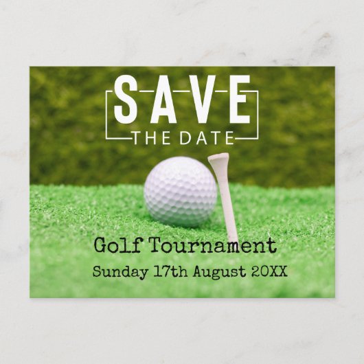 Golf Save the date Golf Tournament on green Aankondigingskaart (Voorkant)