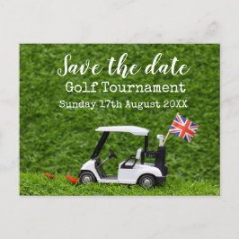 Golf Save the date Golf Tournament Union Jack Flag Aankondigingskaart