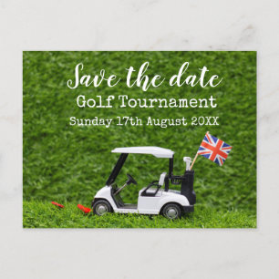 Golf Save the date Golf Tournament Union Jack Flag Aankondigingskaart