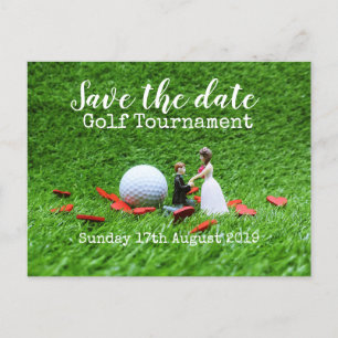 Golf Save the date Golf Tournament Wedding Aankondigingskaart