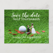 Golf Save the date Golf Tournament Wedding Aankondigingskaart (Voorkant)