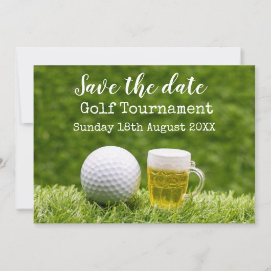 Golf Save the date Golf Tournament with Beer Kaart (Voorkant)