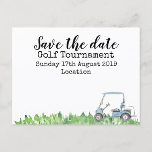 Golf Save the date Golf Tournament with golf cart Aankondigingskaart