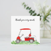 Golf Save the date Golf Tournament with golf cart Bedankkaart (Staand voorkant)