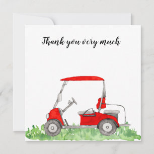 Golf Save the date Golf Tournament with golf cart Bedankkaart
