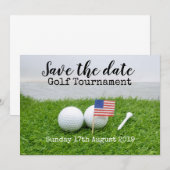 Golf Save the date Golf Tournament with U.S.A.flag (Voorkant / Achterkant)