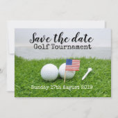 Golf Save the date Golf Tournament with U.S.A.flag (Voorkant)