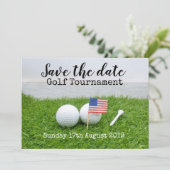 Golf Save the date Golf Tournament with U.S.A.flag (Staand voorkant)