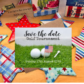 Golf Save the date Golf Tournament with U.S.A.flag Aankondigingskaart