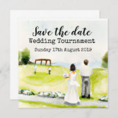 Golf Save the date Golf Wedding Tournament Aankondiging (Voorkant / Achterkant)