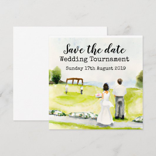 Golf Save the date Golf Wedding Tournament Aankondiging (Voorkant / Achterkant)