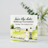 Golf Save the date Golf Wedding Tournament Aankondiging (Staand voorkant)