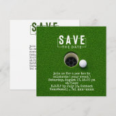 Golf save the date golfbal op de green (Voorkant / Achterkant)
