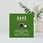 Golf save the date golfbal op de green (Staand voorkant)