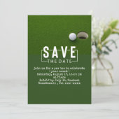 Golf save the date  golfbal op de green kaart (Staand voorkant)