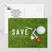 Golf Save the date Golftoernooi liefde bruiloft Aankondigingskaart (Voorkant / Achterkant)