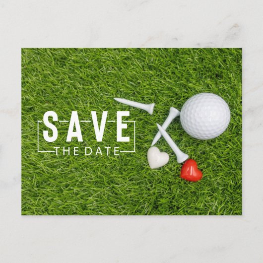 Golf Save the date Golftoernooi liefde bruiloft Aankondigingskaart (Voorkant)