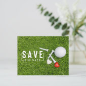 Golf Save the date Golftoernooi liefde bruiloft Aankondigingskaart (Staand voorkant)