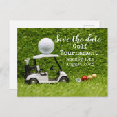 Golf Save the date Golftoernooi  met golfkar Aankondigingskaart (Voorkant / Achterkant)