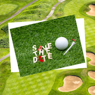 Golf Save the Date met golfbal en t-shirt Aankondigingskaart
