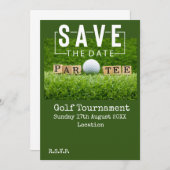 Golf Save the date met golfbal op green Kaart (Voorkant / Achterkant)