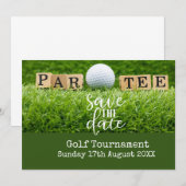 Golf Save the date met golfbal op green Kaart (Voorkant / Achterkant)
