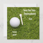 Golf Save the Date met golfbal op groen gras (Voorkant)