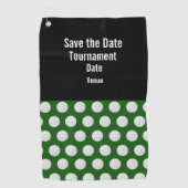 Golf Save the Date met golfbal op groen gras Golfhanddoek (Voorkant)