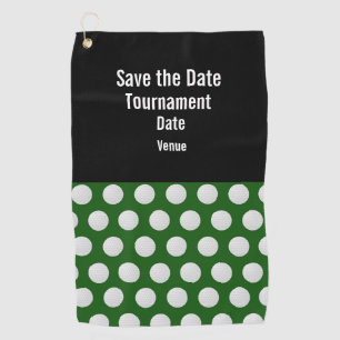 Golf Save the Date met golfbal op groen gras Golfhanddoek