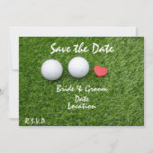 Golf Save the Date met golfbal uit liefde voor gro Kaart (Voorkant)