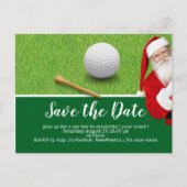 Golf save the date met Kerstman voor Kerstmis  Feestdagenkaart (Voorkant)